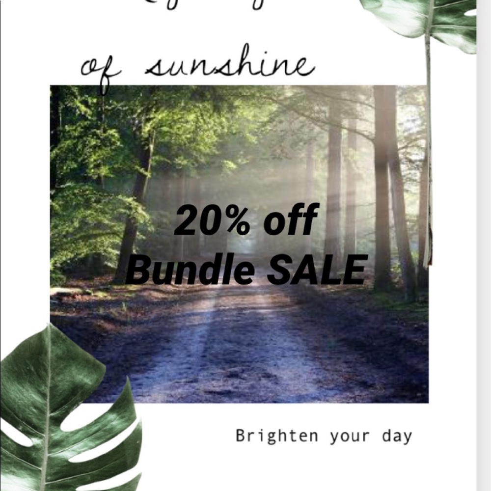 20% 0ff each item in bundles- max weight of 5 lbs…comment here…